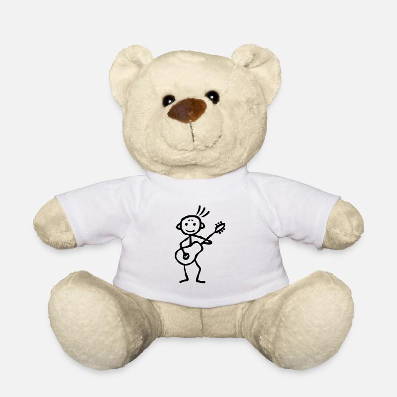 Strichmännchen Gitarrist spielt Gitarre - Teddy - Weiß