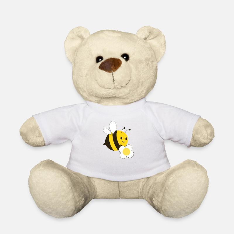 Biene mit Blume - Teddy - Weiß