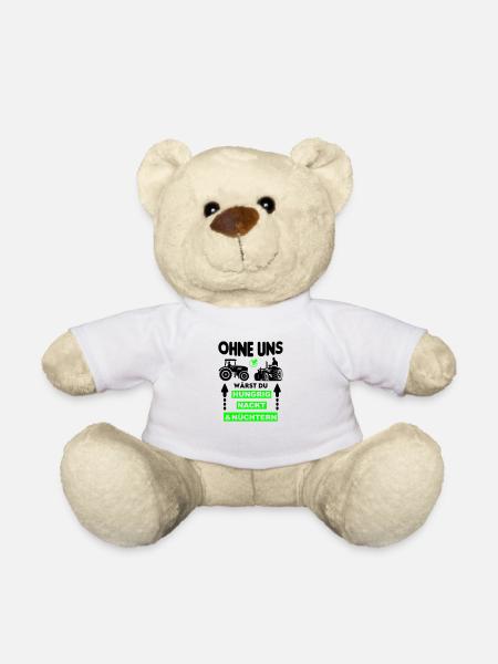 Bauer Hungrig Nackt Nüchtern Protest - Teddy - Weiß