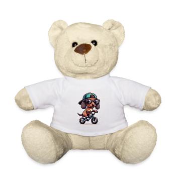 Teckel BMX vélo chien propriétaire Design - Nounours - blanc - Devant