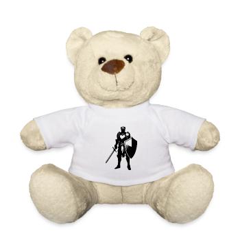 Edeler Ritter mit Schild und Schwert - Teddy - Weiß - Vorne