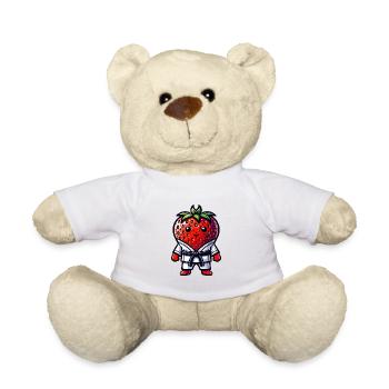 Karatéka aux fraises : Force et plaisir combinés - Nounours - blanc - Devant