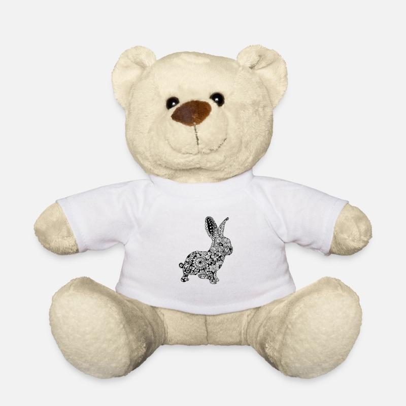 Lapin, Lapin, Lièvre, Mandala de Lapin - Nounours - blanc
