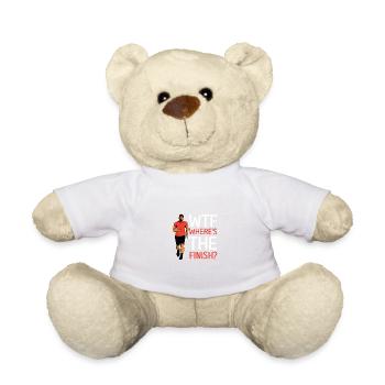 Wo ist das Finish? Humorvolle Person Gift - Teddy - Weiß - Vorne