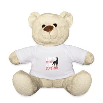 Besser mit Dobermann Hund Elternteil. Geschenk - Teddy - Weiß - Vorne