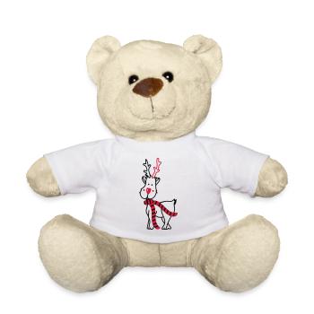 Rentier mit Schal - Teddy - Weiß - Vorne