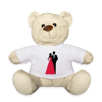 Couples de mariage, jeune mariée, marié - Nounours - blanc - Devant