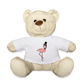 sir herr gentlemen reich zylinder hut monokel flam - Teddy - Weiß - Vorne