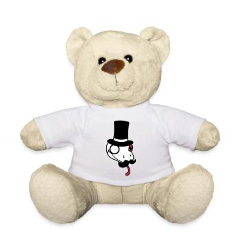 kopf herr sir gentlemen zylinder reich monokel bri - Teddy - Weiß - Vorne