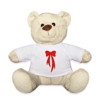 Schleife Schottenmuster - Teddy - Weiß - Vorne