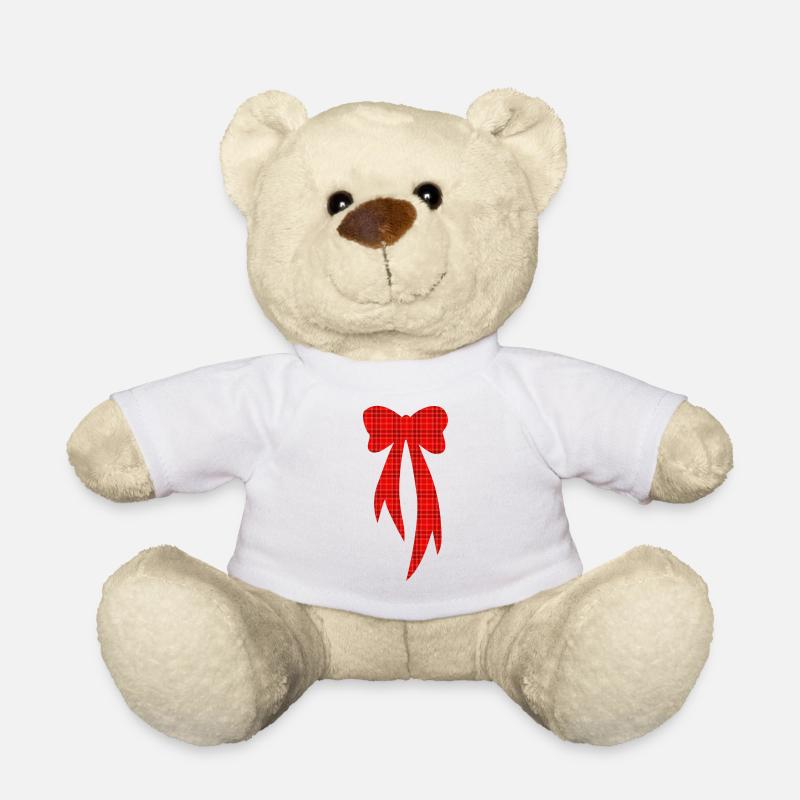 Schleife Schottenmuster - Teddy - Weiß
