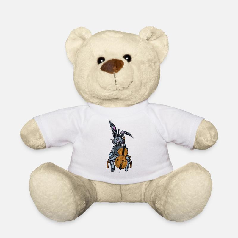 Mischa le lapin joue du violoncelle - Nounours - blanc