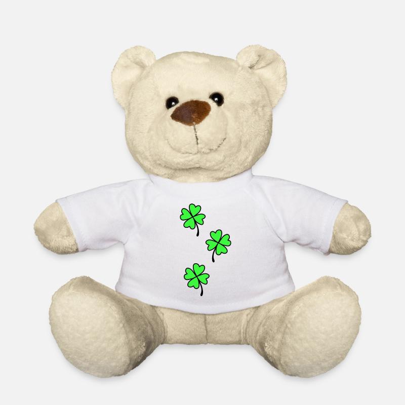 Glück Kleeblatt - Teddy - Weiß