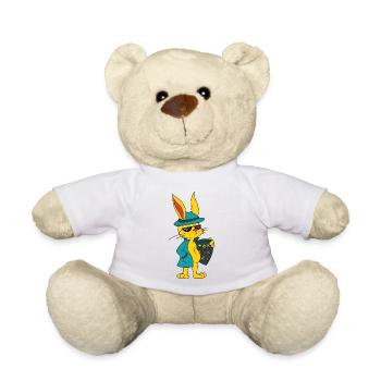 Drôles de motifs de Pâques Lapin de Pâques Oeufs de Pâques - Nounours - blanc - Devant