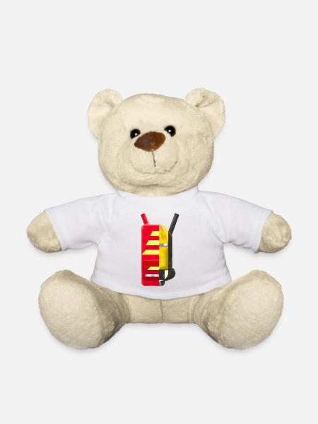 Rescue and fire brigade - Teddy Bear - white