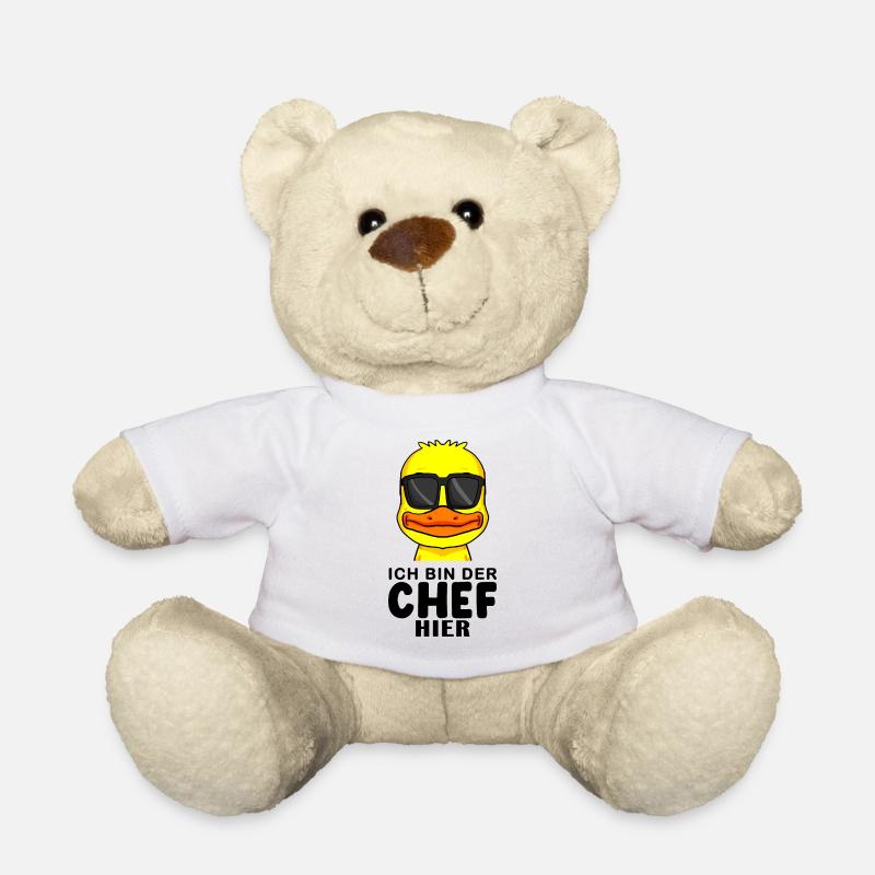 Baby Junge Lustiger Spruch Chef - Teddy - Weiß