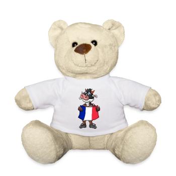 France Fan de vache - Nounours - blanc - Devant