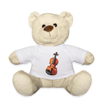 Violon dans le style comique - Nounours - blanc - Devant