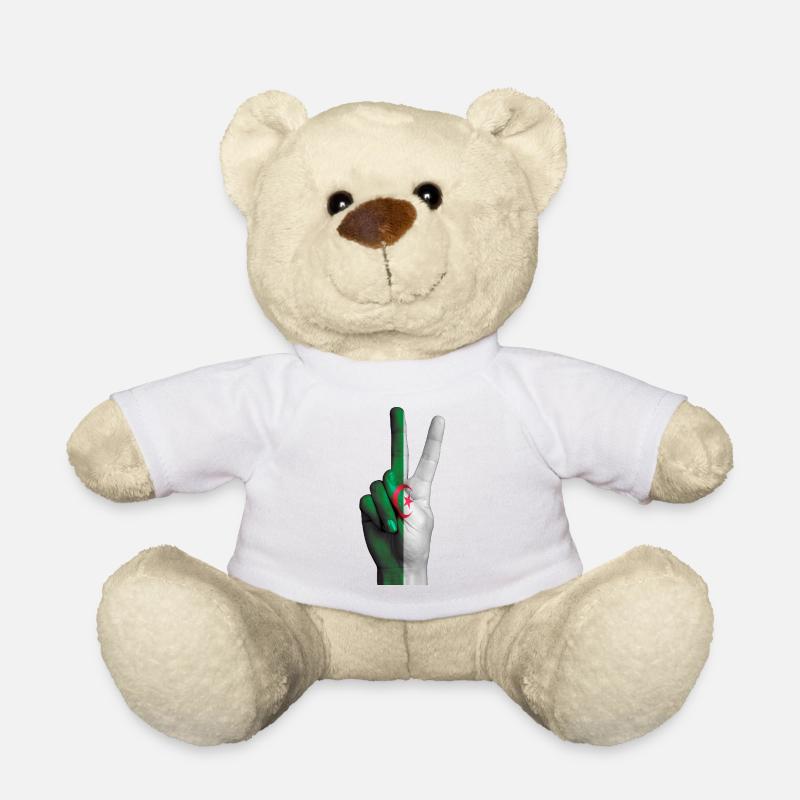 Algerische Flagge signalisiert Sieg - Teddy - Weiß