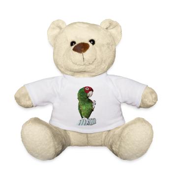 Perroquet à tête rouge - Nounours - blanc - Devant