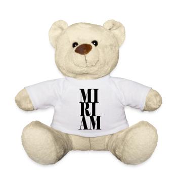 Miriam Nom Prénom Police moderne Word Art - Nounours - blanc - Devant