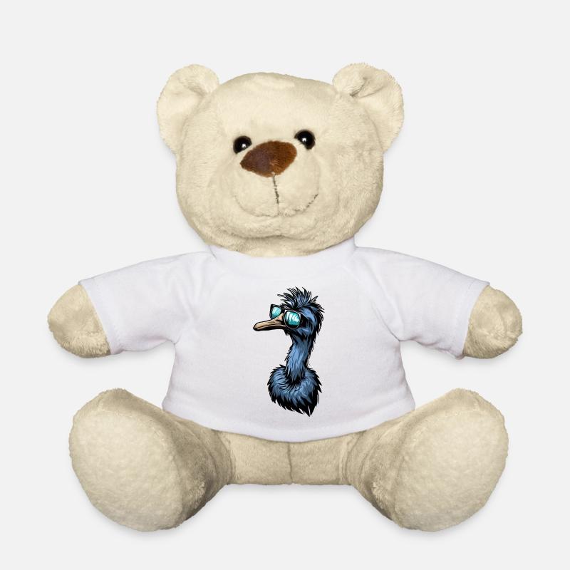 Emu & Strauß mit Cooler Sonnenbrille - Teddy - Weiß