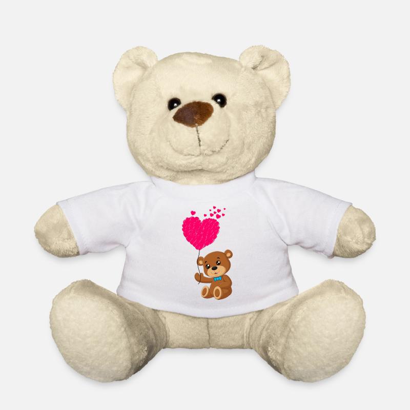 Teddybär mit Herz - Teddy - Weiß
