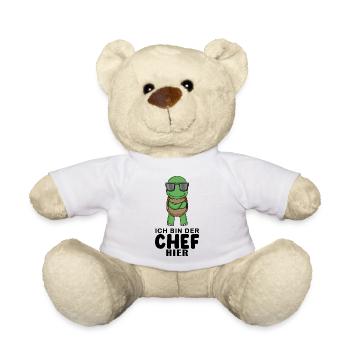 Chef Spruch mit Schildkröte Motiv - Teddy - Weiß - Vorne
