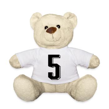 Nummer 5 - Zahl FÜNF Trikot Nummer 5 Jahre - Teddy - Weiß - Vorne
