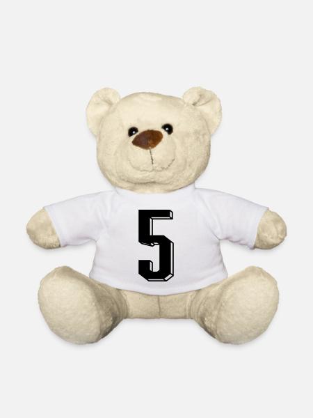 Nummer 5 - Zahl FÜNF Trikot Nummer 5 Jahre - Teddy - Weiß