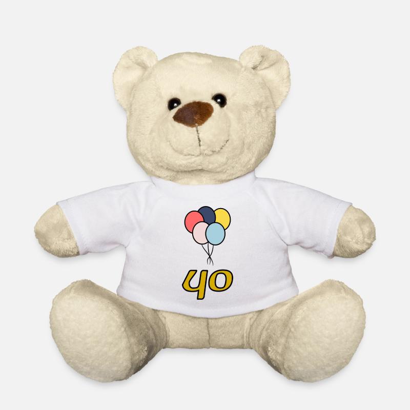 40. 40 ANS. 40e ANNIVERSAIRE. ANNIVERSAIRE 40 ANS. - Nounours - blanc