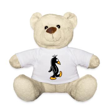 Pinguin läuft ulkig dumm guckt lustig doof albern - Teddy - Weiß - Vorne