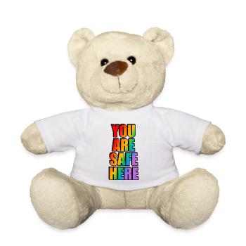 You Are Safe Here LGBT Sign - Teddy Bear - white - Front
