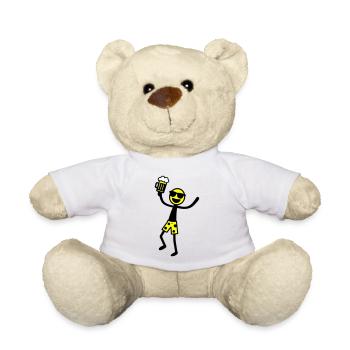 Stick Figure Bière Fête Vacances - Nounours - blanc - Devant