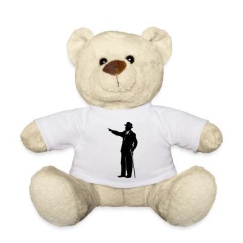Gentleman Silhouette mit Stock - Teddy - Weiß - Vorne