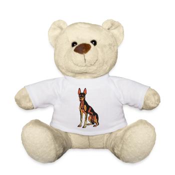 Dobermann Hund Halloween Zombie - Teddy - Weiß - Vorne