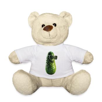 Cornichon de concombre avec lunettes de soleil - Nounours - blanc - Devant