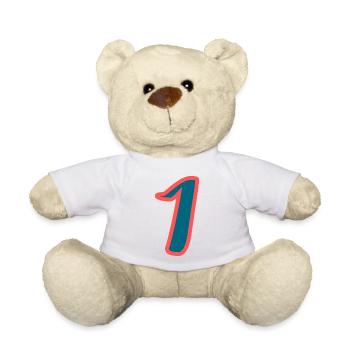 1. 1 year. 1st ANNIVERSARY. 1 YEAR ANNIVERSARY - Teddy Bear - white - Front