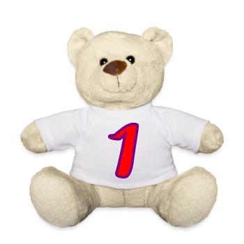 1. 1 year. 1st ANNIVERSARY. 1 YEAR ANNIVERSARY - Teddy Bear - white - Front