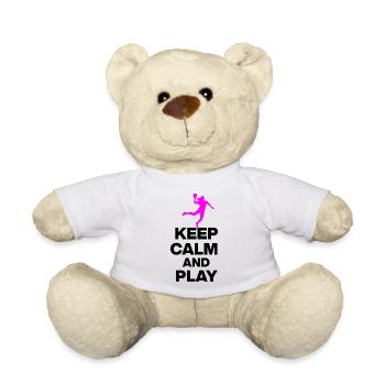 RESTEZ CALMES ET JOUEZ AU HANDBALL ! EM GIFT ALLEMAGNE - Nounours - blanc - Devant