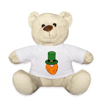 Grüner Leprechaun Hut - Teddy - Weiß - Vorne