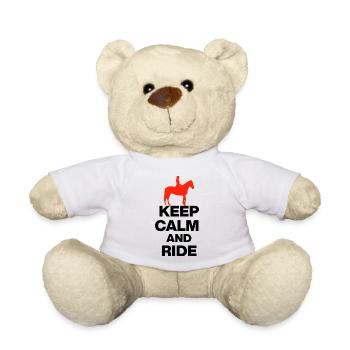 KEEP CALM AND RIDE, GALLOP WILD! RIDING HORSES 🏇 - Teddy Bear - white - Front