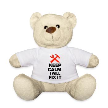 RESTE CALME, JE VAIS ARRANGER ÇA ! PAPA ARTISAN CADEAU - Nounours - blanc - Devant