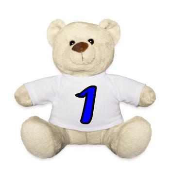 1. 1 year. 1st ANNIVERSARY. 1 YEAR ANNIVERSARY - Teddy Bear - white - Front