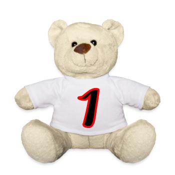 1. 1 year. 1st ANNIVERSARY. 1 YEAR ANNIVERSARY - Teddy Bear - white - Front