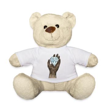 Minimalist Handmade Diamond - Teddy Bear - white - Front