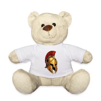 Goldener Spartanerhelm mit rotem Plume - Teddy - Weiß - Vorne