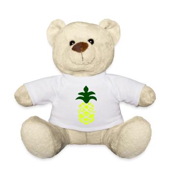 Neon Ananas Cartoonfreude - Teddy - Weiß - Vorne