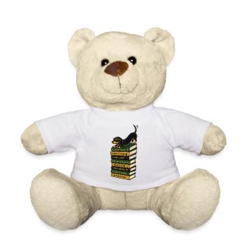 Hunde Bücher Lesen Dackel Geschenk für Leser - Teddy - Weiß - Vorne
