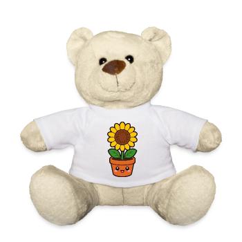 Fröhliche Sonnenblume im Topf - Teddy - Weiß - Vorne